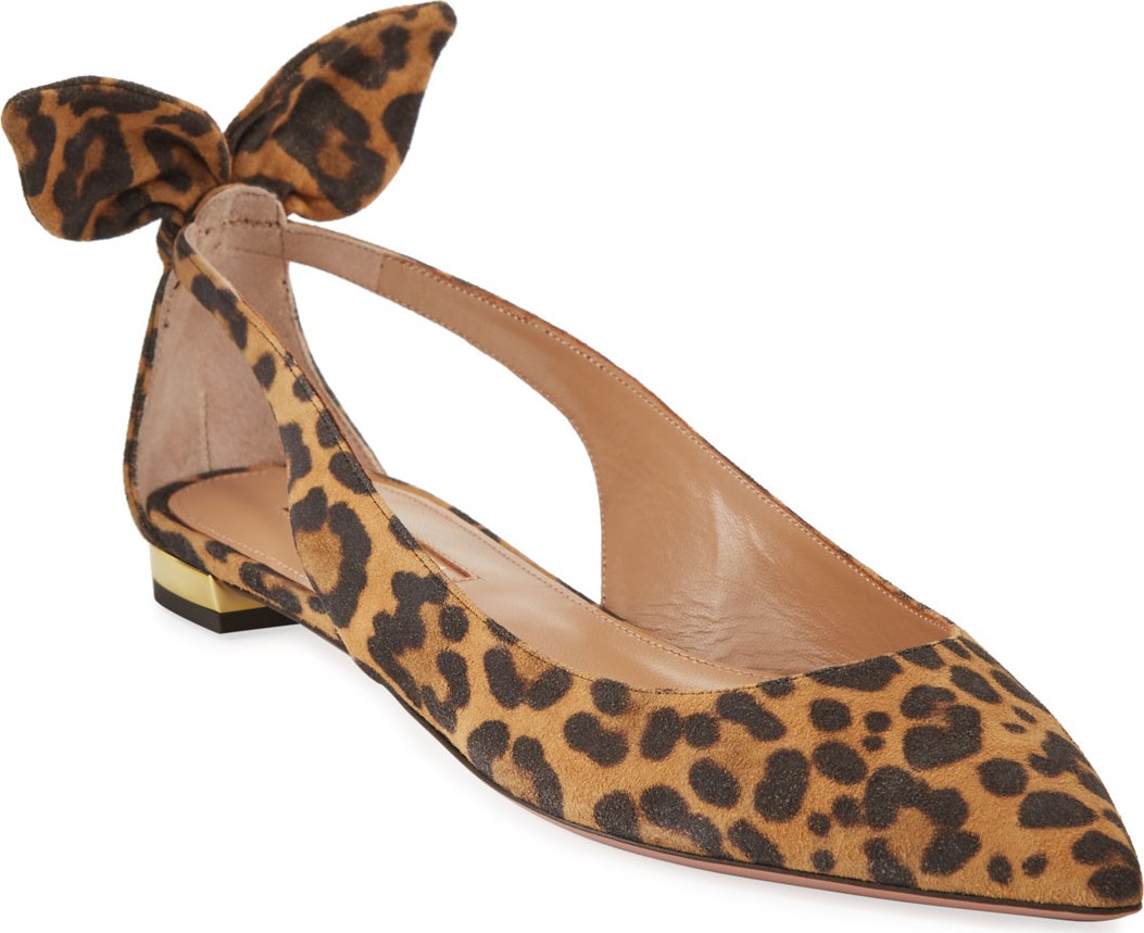 Aquazzura Deneuve Leopard Ballet Flats