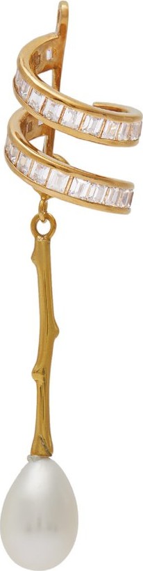 Alan Crocetti Double Spiral gold-vermeil & pearl ear cuff