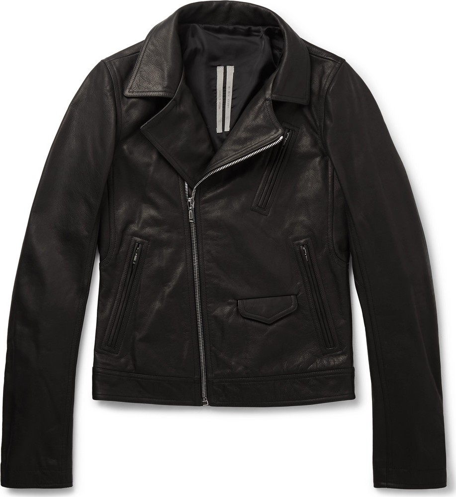 Rick Owens Slim-Fit Leather Biker Jacket