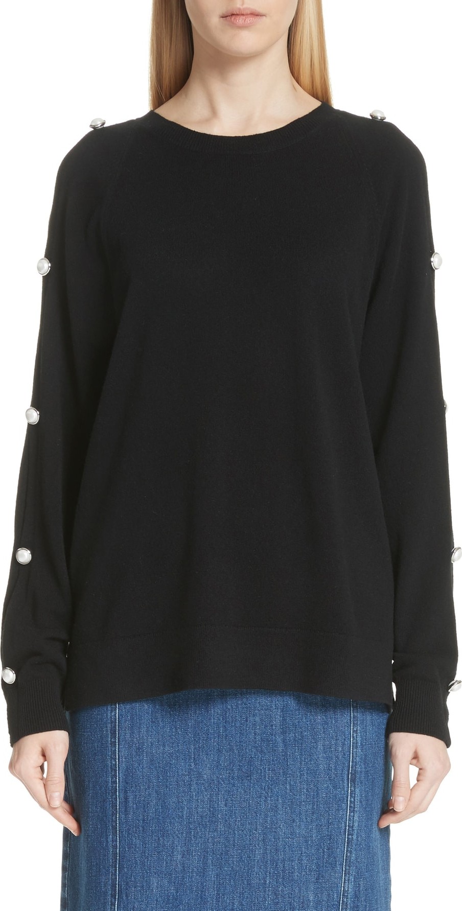 Michael Kors Button Sleeve Cashmere Sweater Michael Kors Button Sleeve Cashmere Sweater