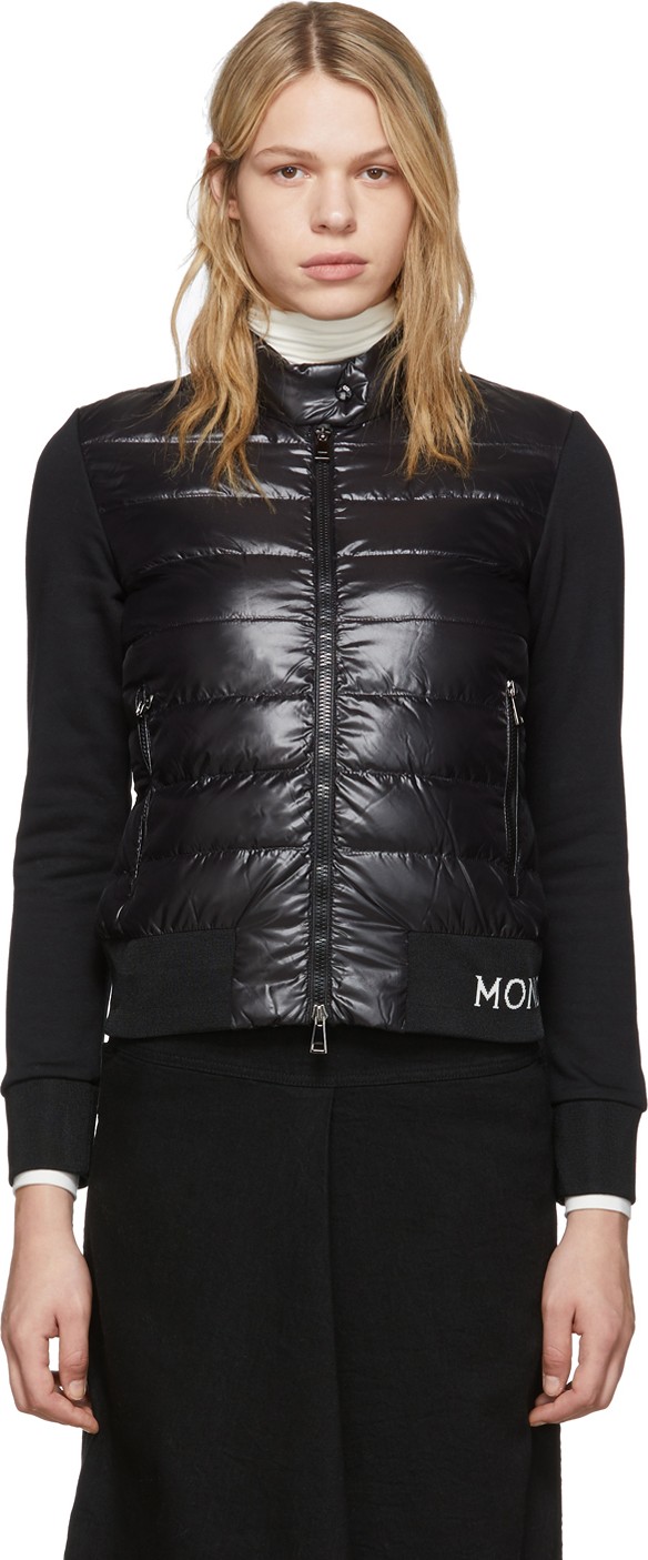 Moncler Black Down Knit Jacket