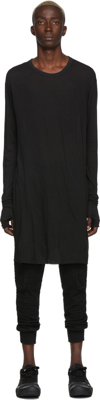 Boris Bidjan Saberi Black Dyed Long Sleeve T-Shirt