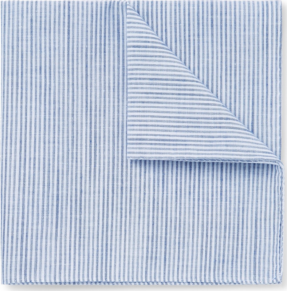 Oliver Spencer Conroy Striped Mélange Cotton Pocket Square