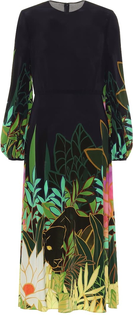 Valentino Printed silk maxi dress