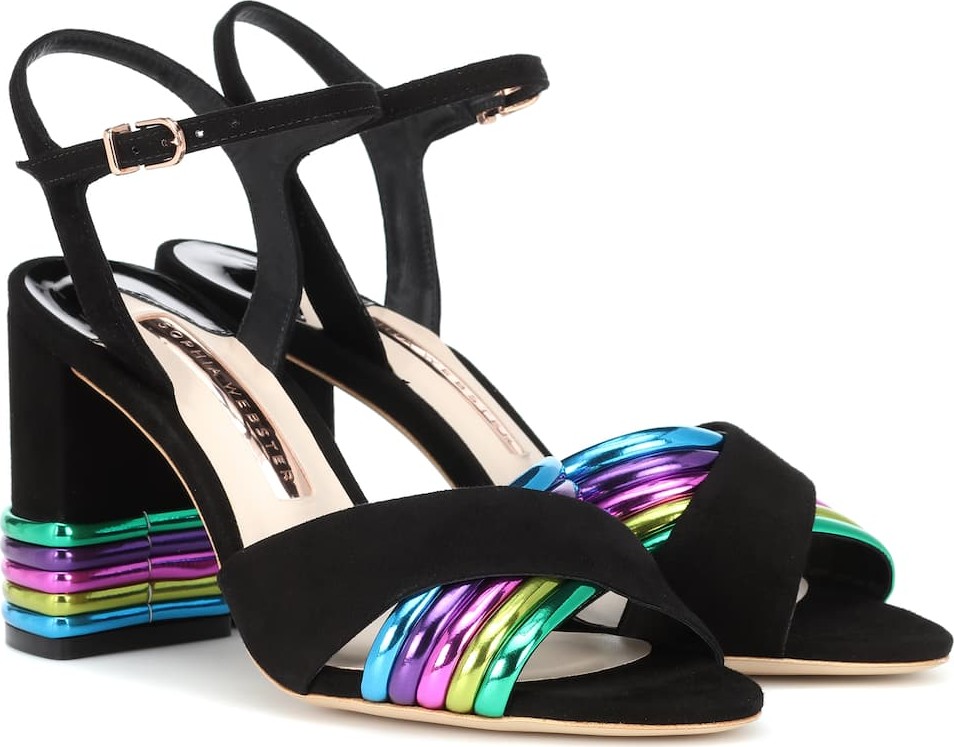 Sophia Webster Joy leather and suede sandals