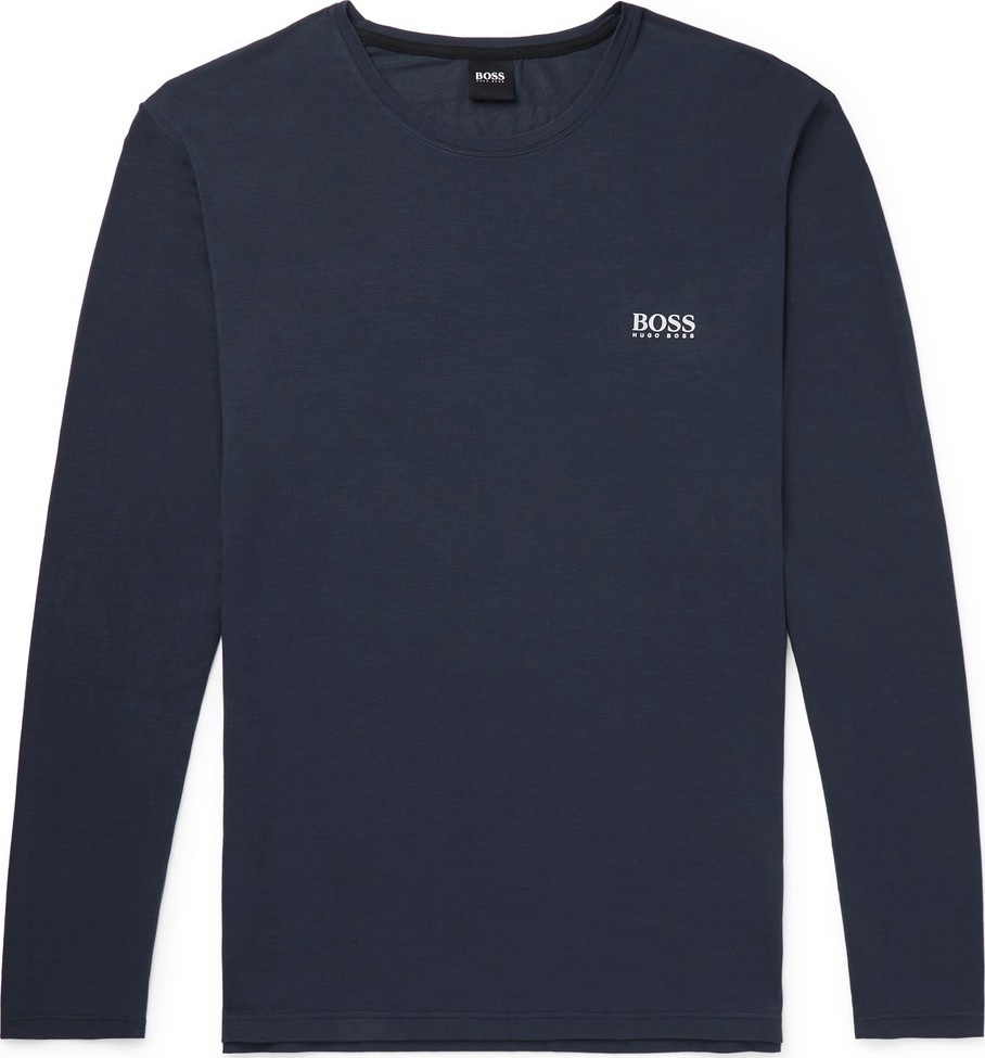 HUGO BOSS Logo-Print Stretch-Micro Modal Pyjama Top