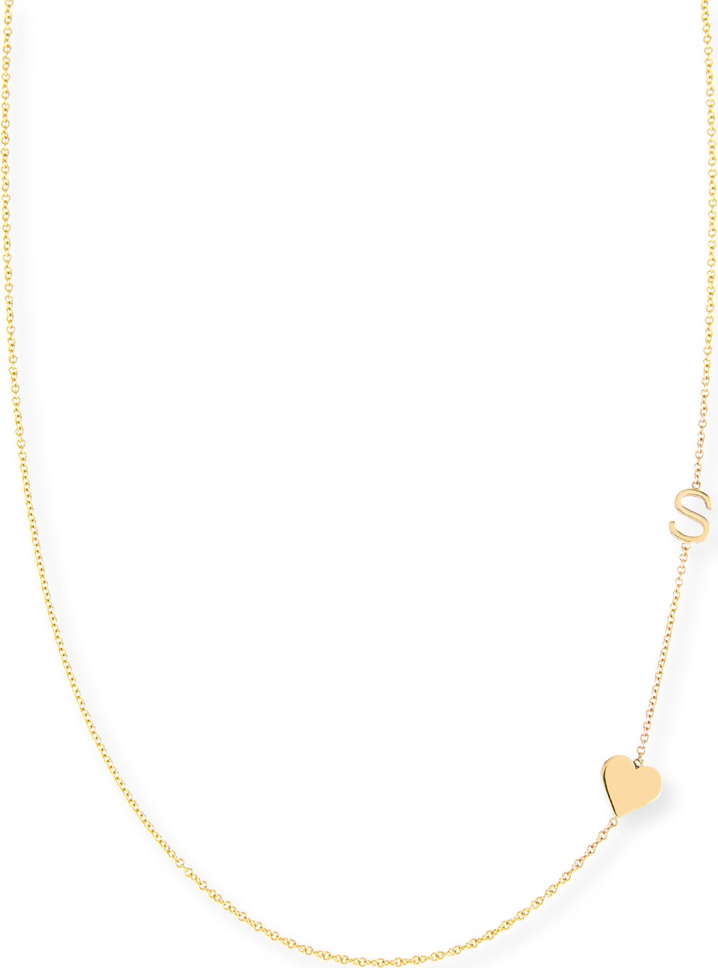 Maya Brenner Designs Personalized Mini One-Letter & Heart Pendant Necklace