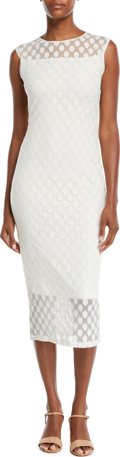 Fuzzi Dotted Sleeveless Sheath Dress