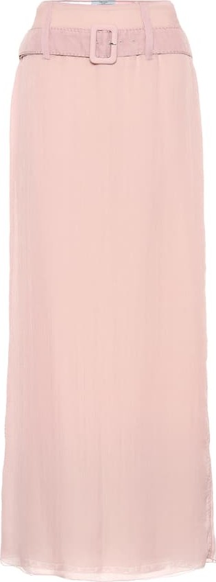 Prada Belted silk chiffon skirt