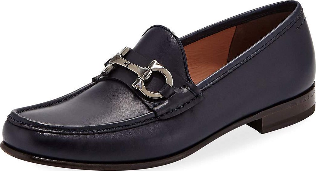 Salvatore Ferragamo Men's Bond Leather Gancini Metal-Bit Vintage Loafer
