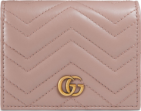 Gucci GG Marmont Quilted Leather Flap Card Case