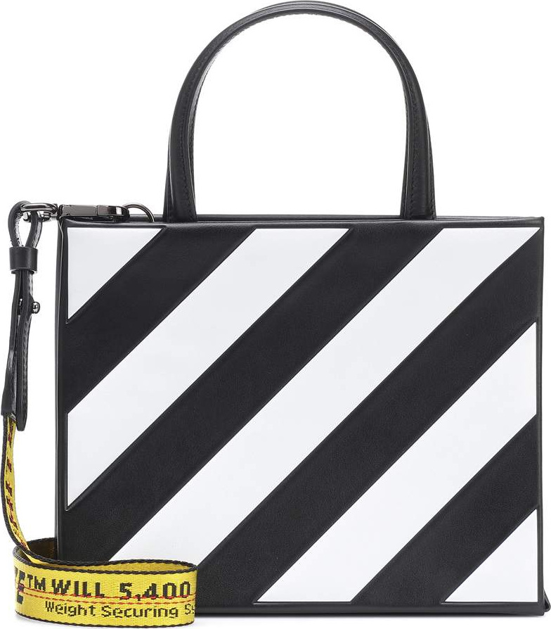 Off White Diagonal Box leather tote