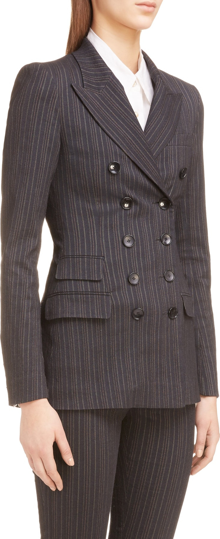 Isabel Marant Kristle Wool & Linen Blend Stripe Blazer