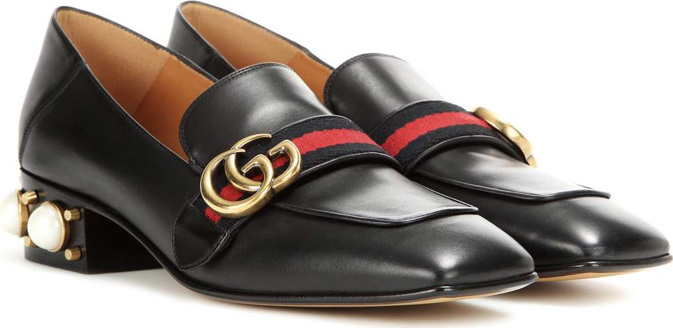 Gucci Leather mid-heel loafers