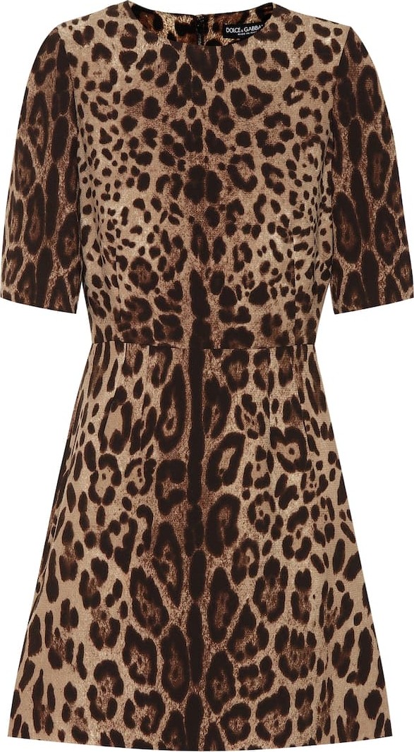 Dolce & Gabbana Leopard-print wool-crêpe dress