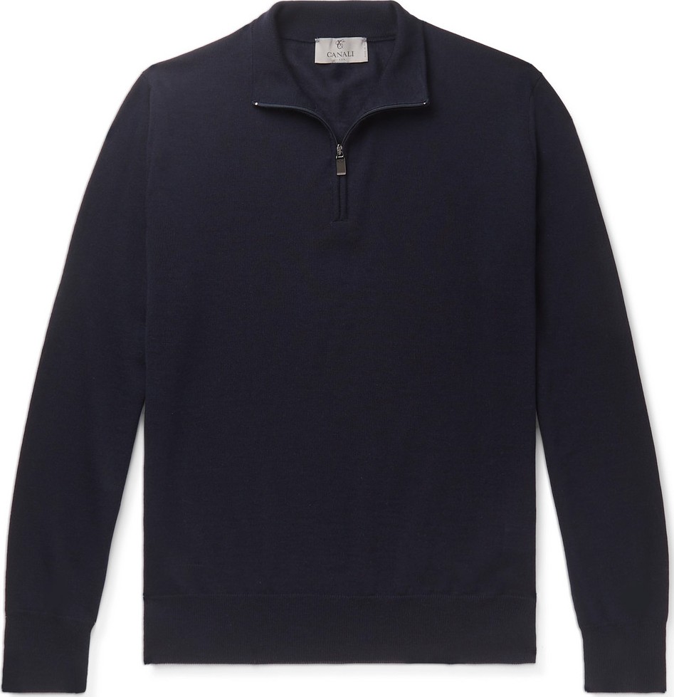 Canali Merino Wool Half-Zip Sweater
