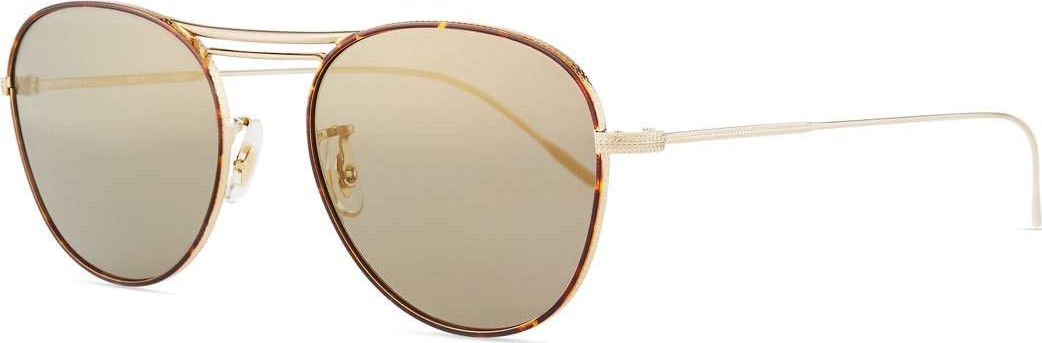 Oliver Peoples Cade Mirrored Aviator Sunglasses, Graphite/Gold