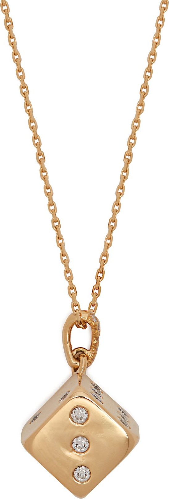 Aurelie Bidermann Fine Jewelry Dice damond & 18kt gold necklace