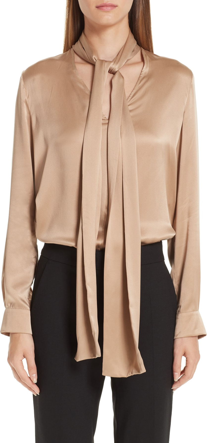 Max Mara Lignano Tie Neck Silk Blouse