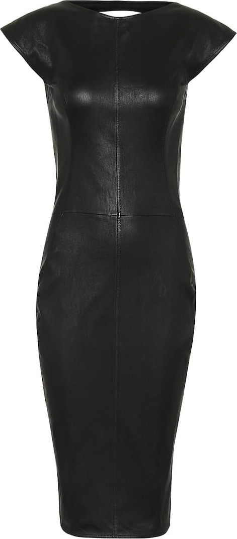 Rick Owens Easy Sarah leather and cotton dress
