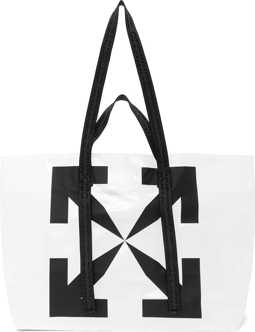 Off White White Transparent Arrows Tyvek Tote
