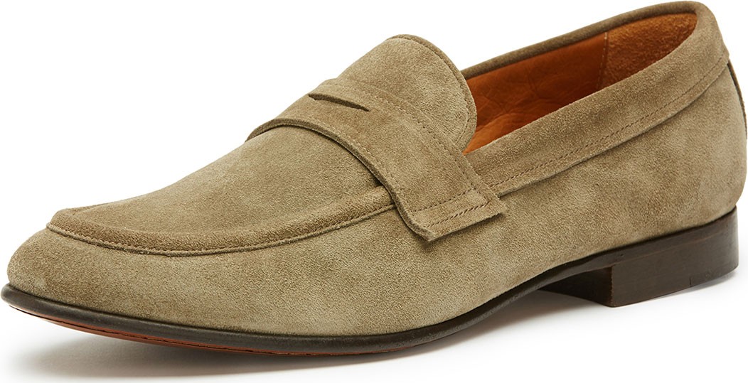 Frye Men's Aiden Suede Penny Loafer, Gray