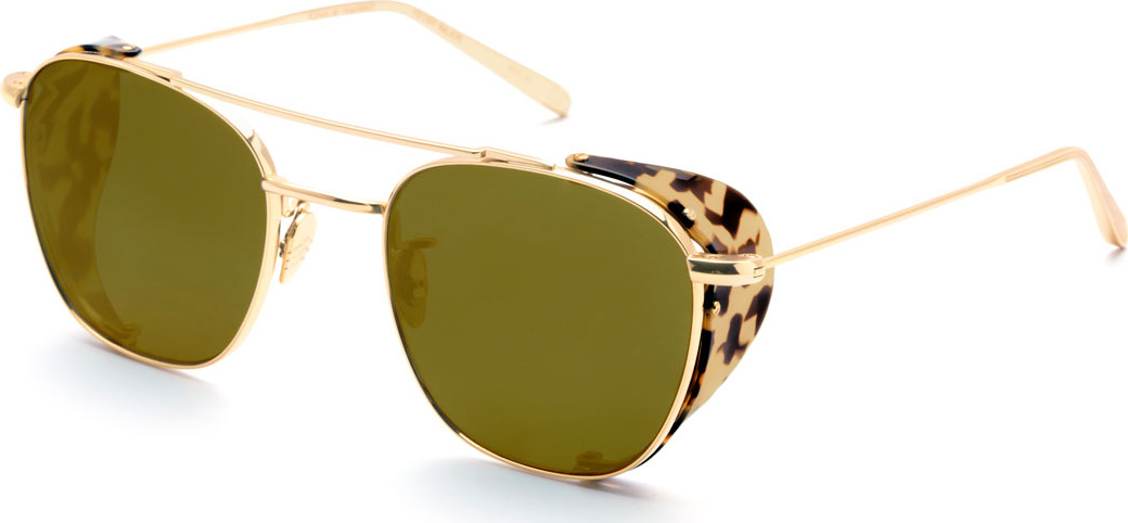 KREWE Earhart Blinker Metal Aviator Sunglasses w/ Side Blinders