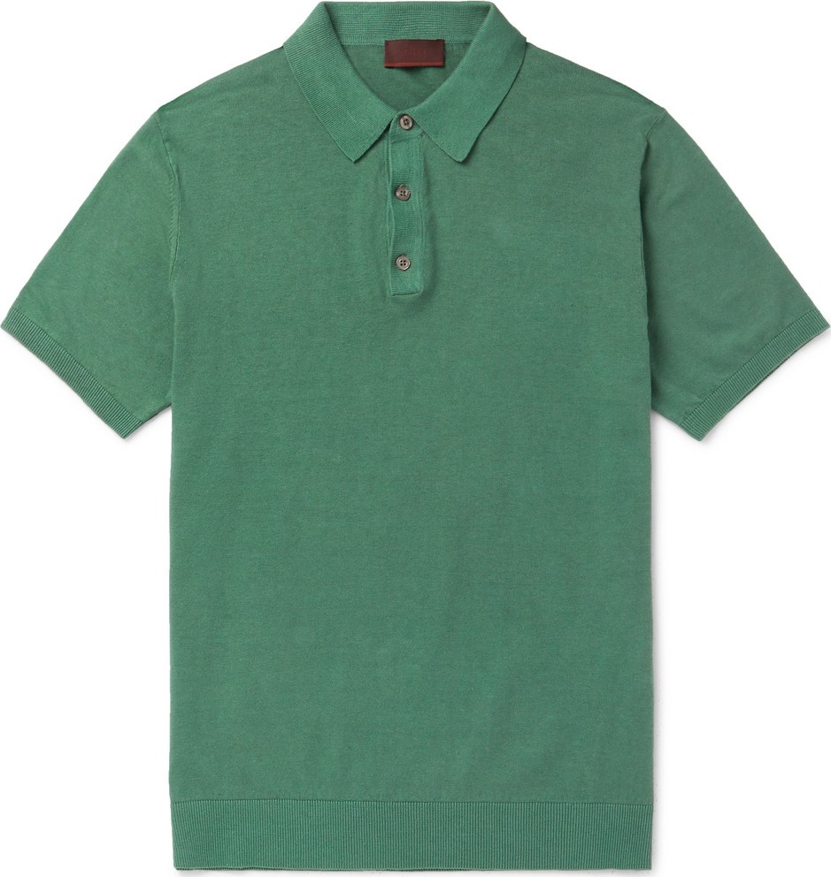 Altea Knitted Linen and Cotton-Blend Polo Shirt