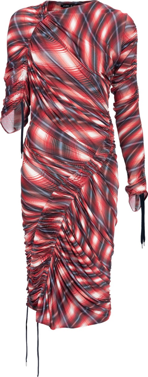 Atlein printed wave mini dress