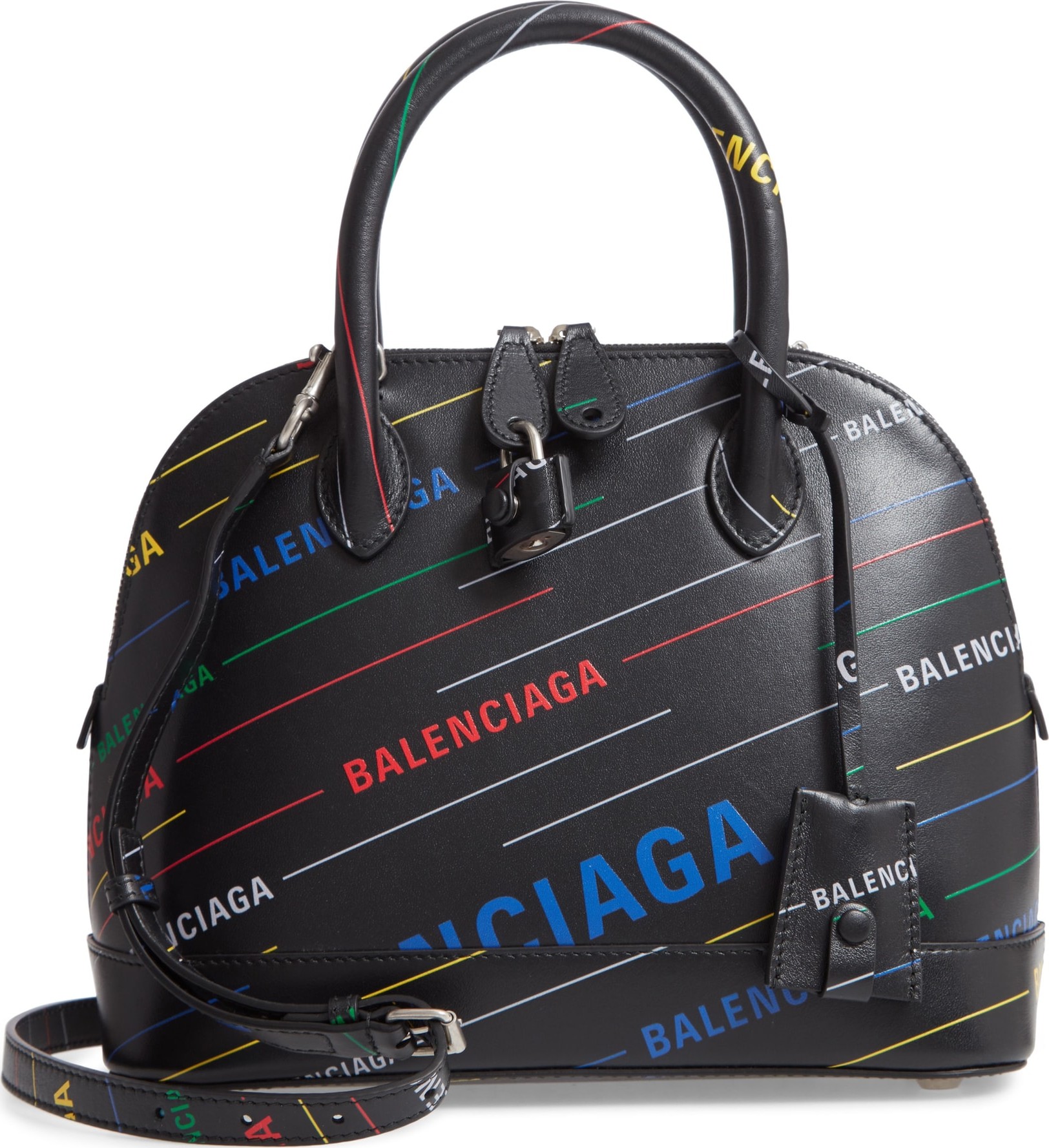 Balenciaga Small Ville Logo Calfskin Satchel