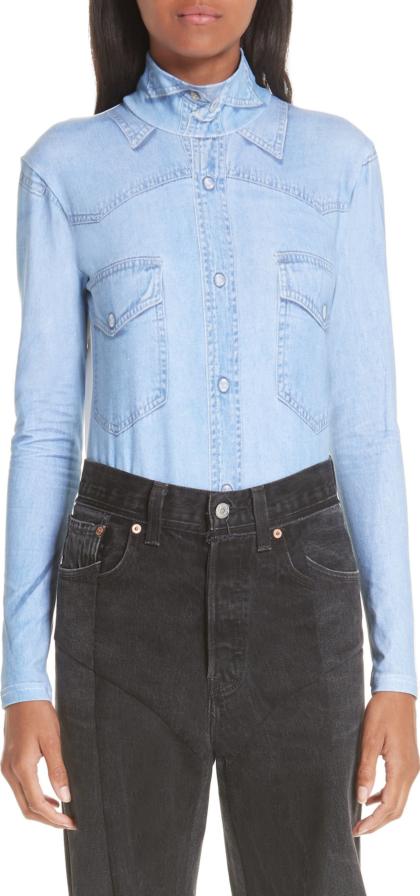 Vetements Denim Print Bodysuit