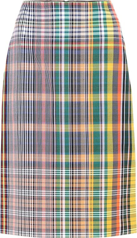 Dries Van Noten Checked cotton-blend skirt