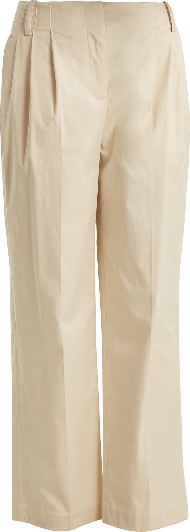 DIANE von FURSTENBERG Pleat-front cotton-poplin trousers