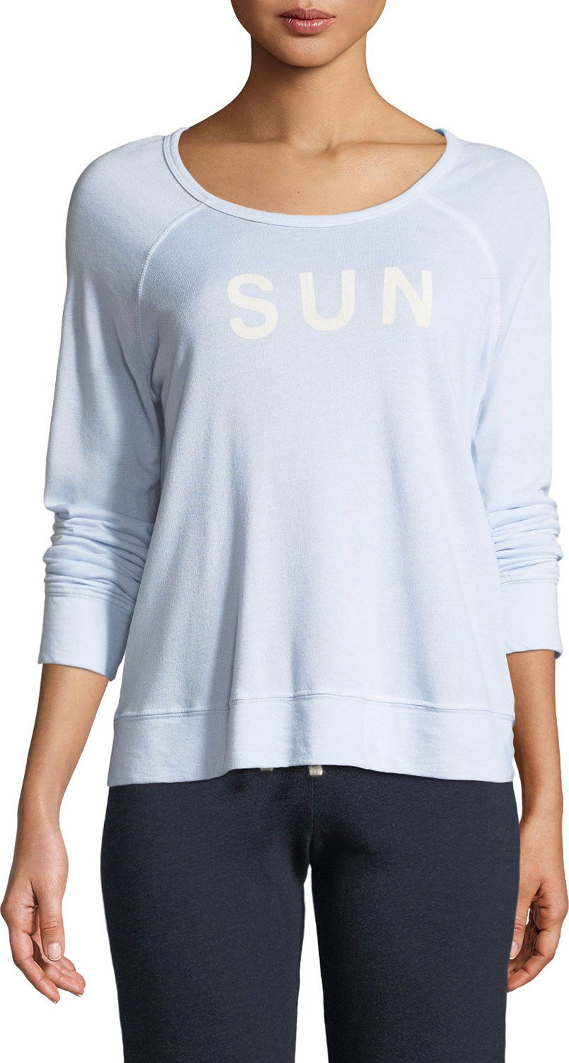 SUNDRY Sunrise Cropped Graphic Pullover