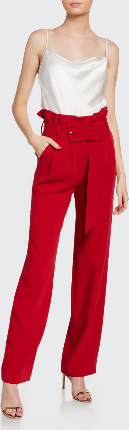 Cinq A Sept Kade Belted Paperbag Pants