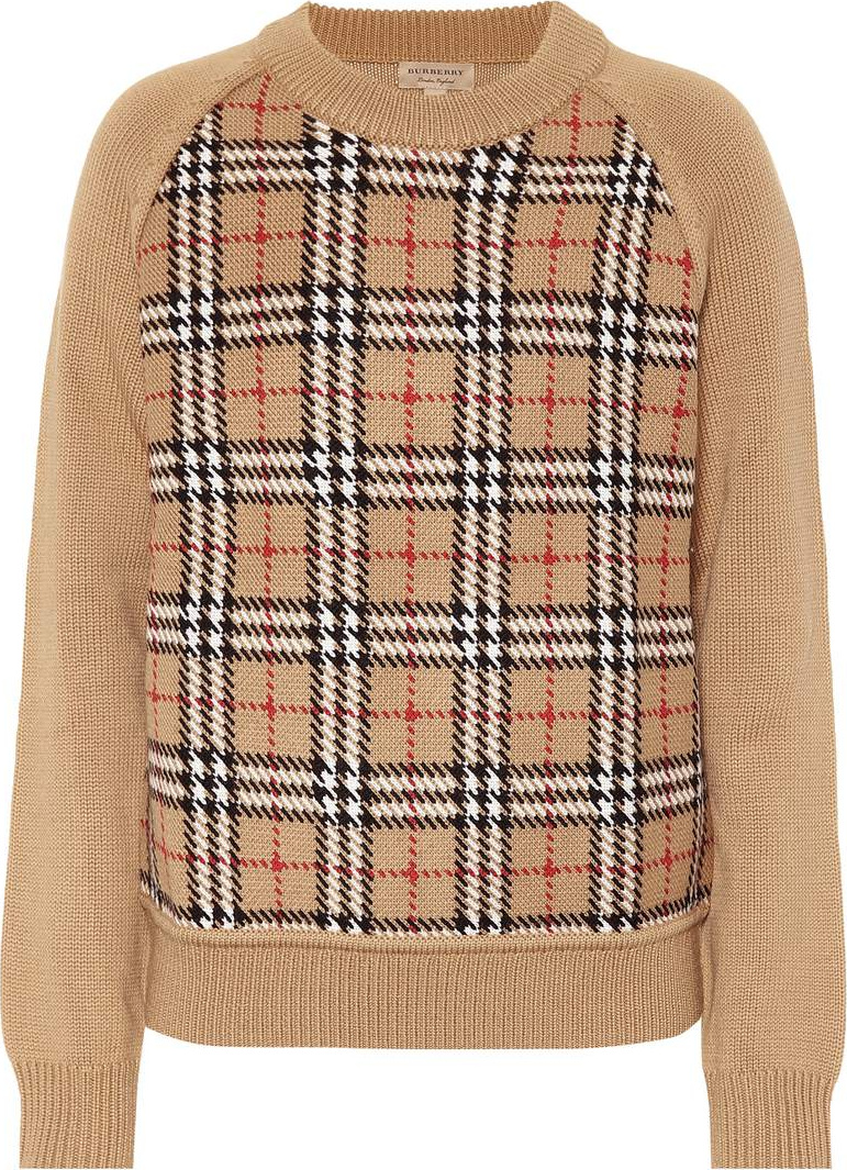 Burberry London England Checked wool jacquard sweater