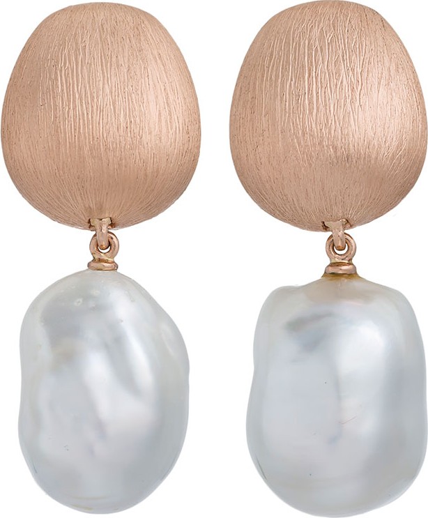 Margot McKinney Satin-Finish Earrings with Detachable Pearl Drops in 18K Rose Gold