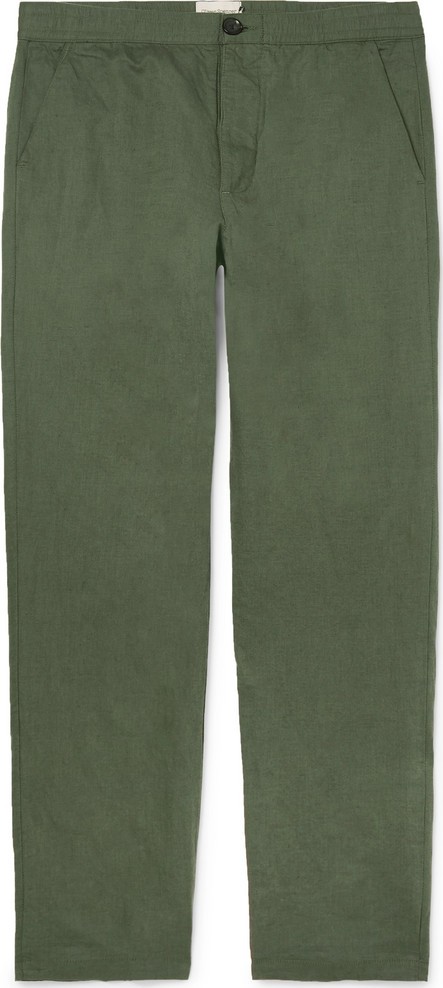 Oliver Spencer Linen and Cotton-Blend Canvas Drawstring Trousers