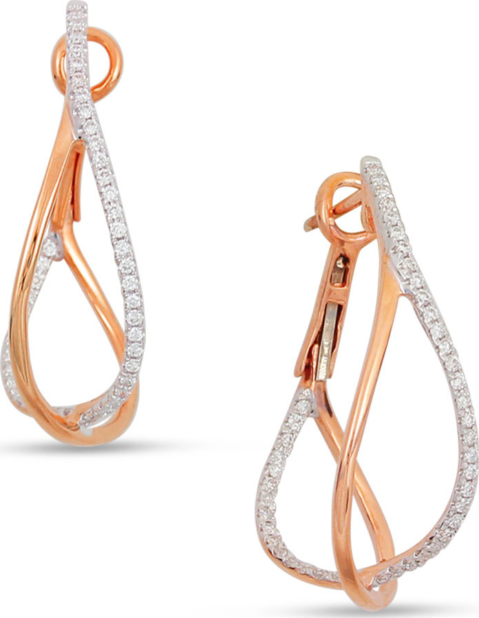 Frederic Sage Diamond Crossover Hoop Earrings