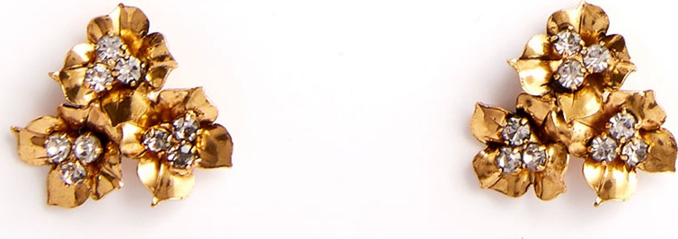 Jennifer Behr Maye Floriform Crystal Stud Earrings