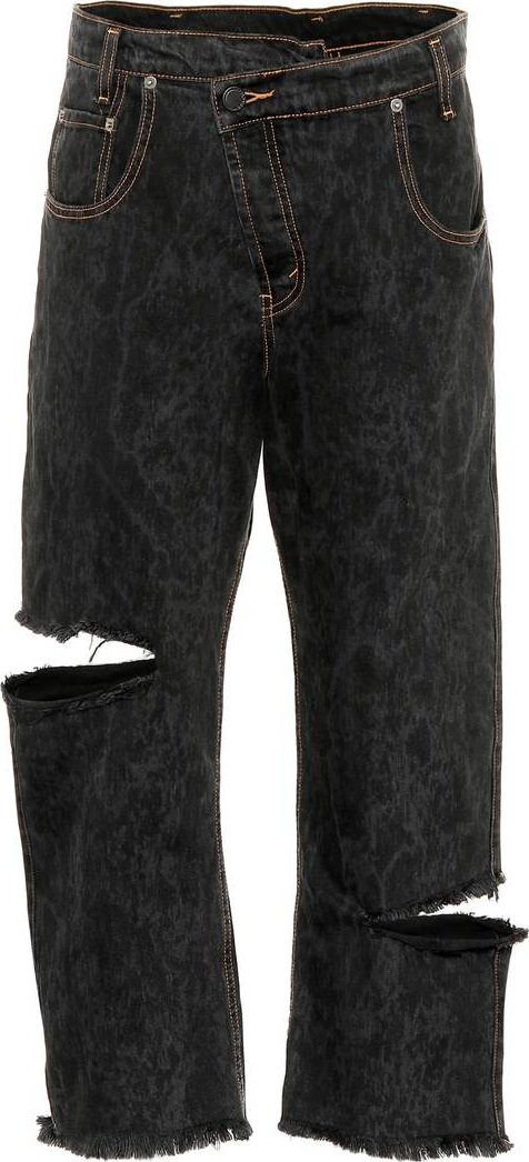 Monse Distressed straight-leg jeans