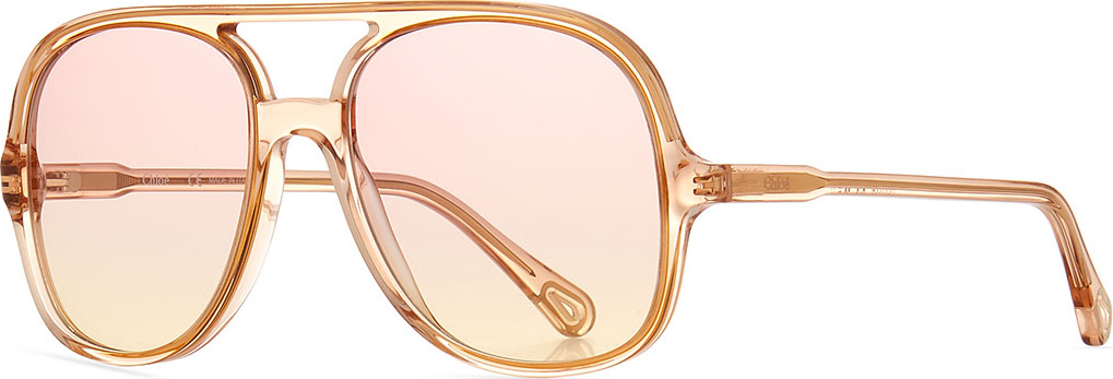 Chloe Oversized Plastic Square Pilot Sunglasses