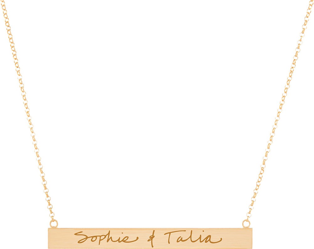 K Kane 18k Vermeil Customizable Graffiti Bar Necklace