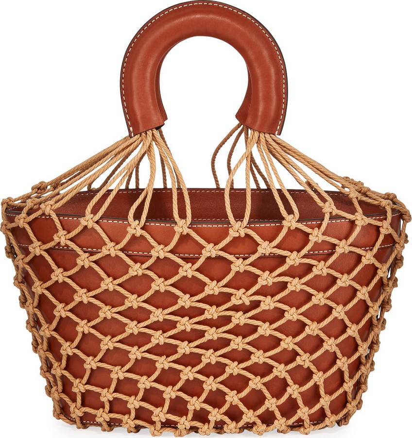 Staud Hutton Leather and Net Bucket Bag