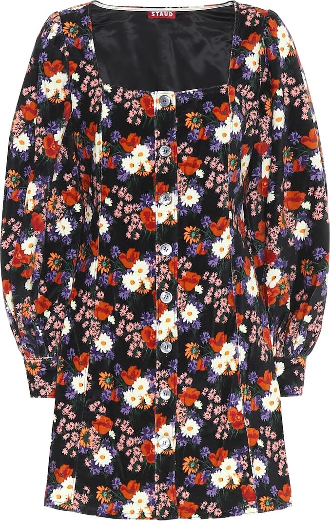 Staud Floral velvet minidress