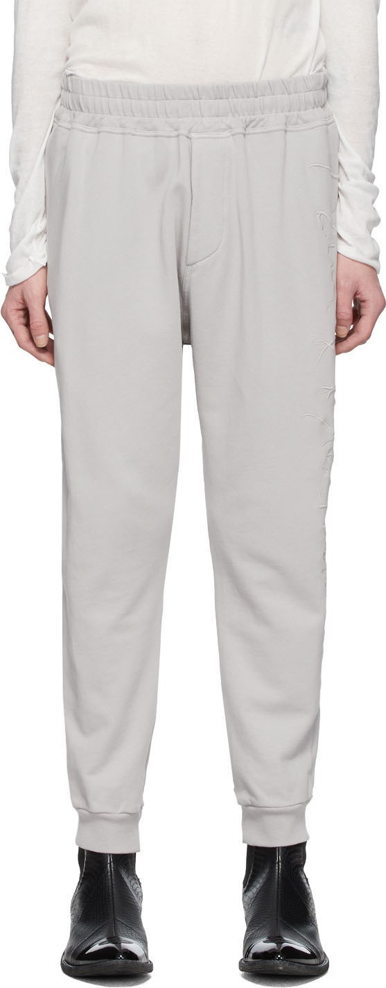 Haider Ackermann Grey Embroidered Jogging Lounge Pants