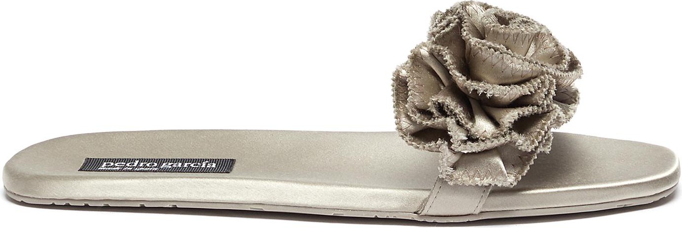 Pedro Garcia Bonta' rose band satin flat sandals