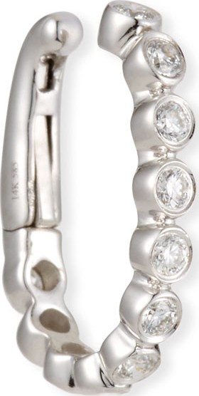 EF Collection 14k White Gold Diamond Bezel Ear Cuff (Single)