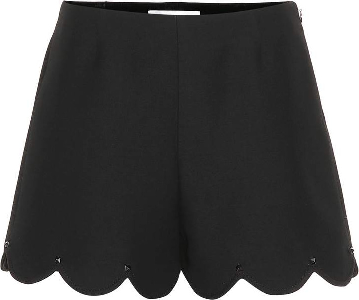Valentino Scalloped wool and silk shorts