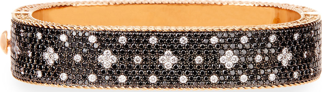 Roberto Coin Venetian Princess 18K Rose Gold & Black Diamond Bangle